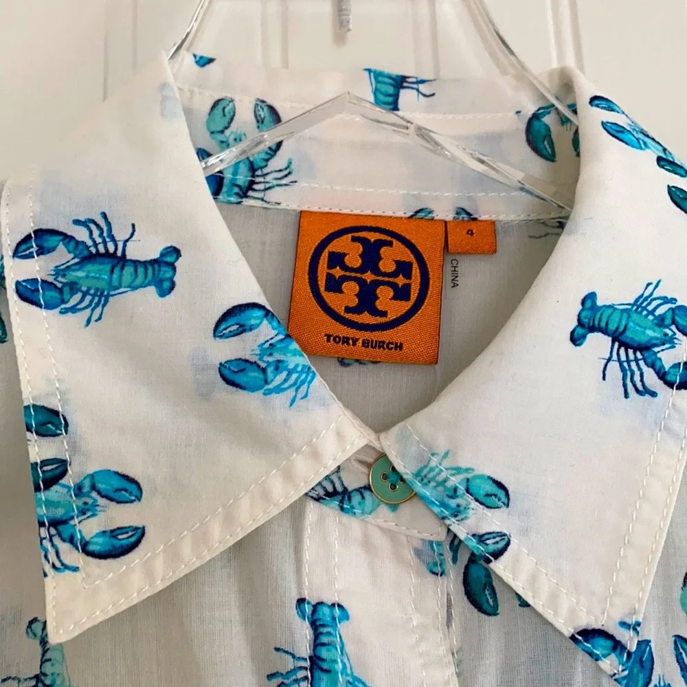 Tory Burch Brigitte Lobster Voile’ Blouse - Picture 7 of 11
